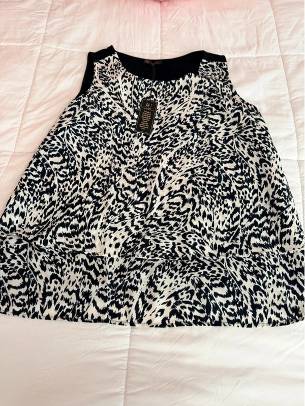 Black and white blouse - new